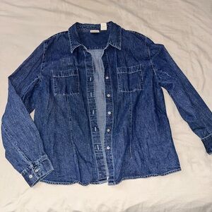 Vintage St. John's Bay Dark Blue Denim Button-Down Shirt